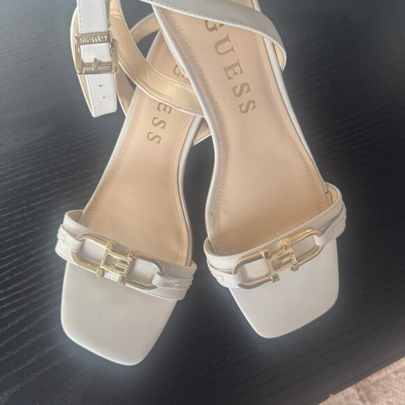 GUESS Cream Block Heel Sandals – Size 40 – Never Worn - Picture 2 of 5